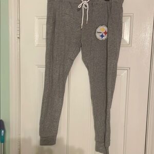 NFL Gray Track Pants with Pittsburgh Steelers Logo NWOT